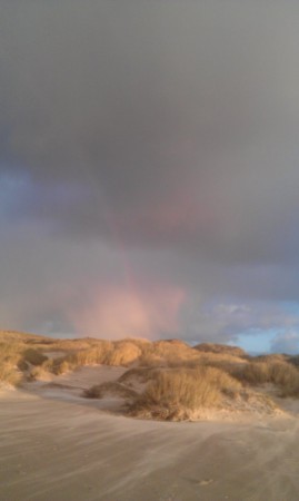 Stranden i Saltum efter haglbyge